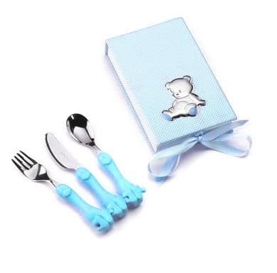 Set Posate in confezione regalo Orsetto azzurro