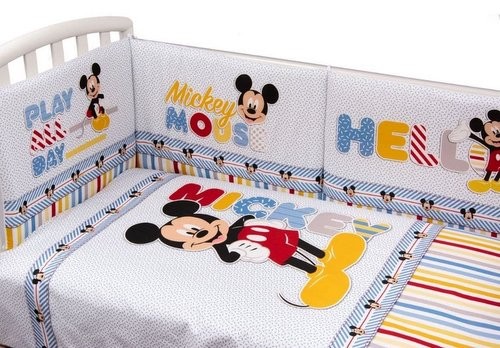 Set Lettino Copripiumone e Paracolpi Mickey Mouse