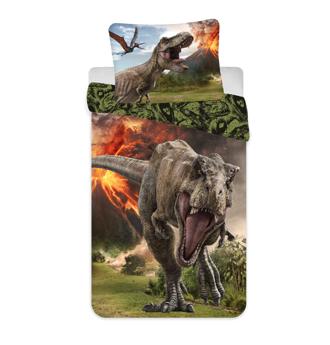 Parure Copripiumino per Letto Singolo Jurassic World Vulcano