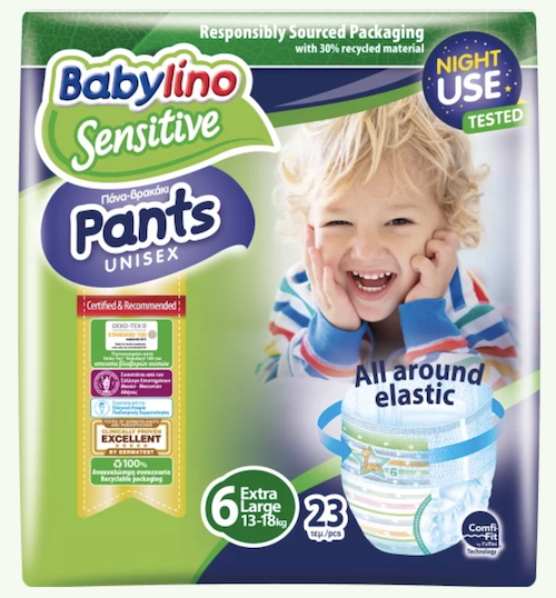 Pannolini Mutandina Sensitive Taglia 6 Extra Large (13-18 kg) - Babylino