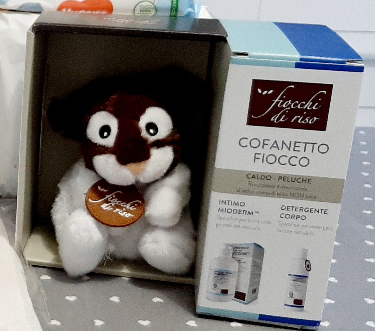 Kit Fiocchi Di Riso Caldo Peluche Fiocco+Detergente Intimo Mioderm