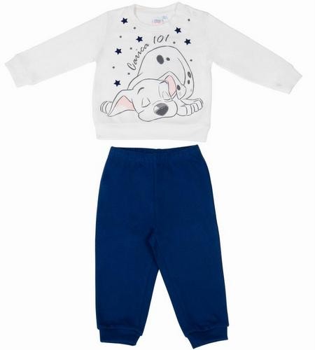 Pigiama-lungo-Baby-con-bottone-sulla-spalla-Disney-Dalmata-Bianco