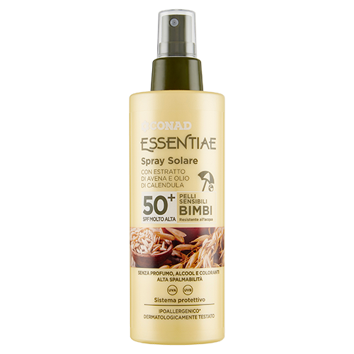 Essentiae Spray-Solare-50-SPF-Molto-Alta-Pelli-Sensibili-Bimbi-200-ml Conad Essentiae Spray-Solare-50-SPF-Molto-Alta-Pelli-Sensibili-Bimbi-200-ml Conad