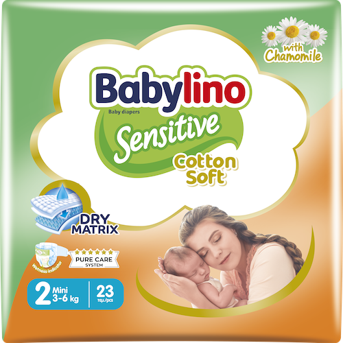 Pannolini Sensitive Taglia 2 Mini (3-6 kg)-Babylino Pannolini Sensitive Taglia 2 Mini (3-6 kg)-Babylino