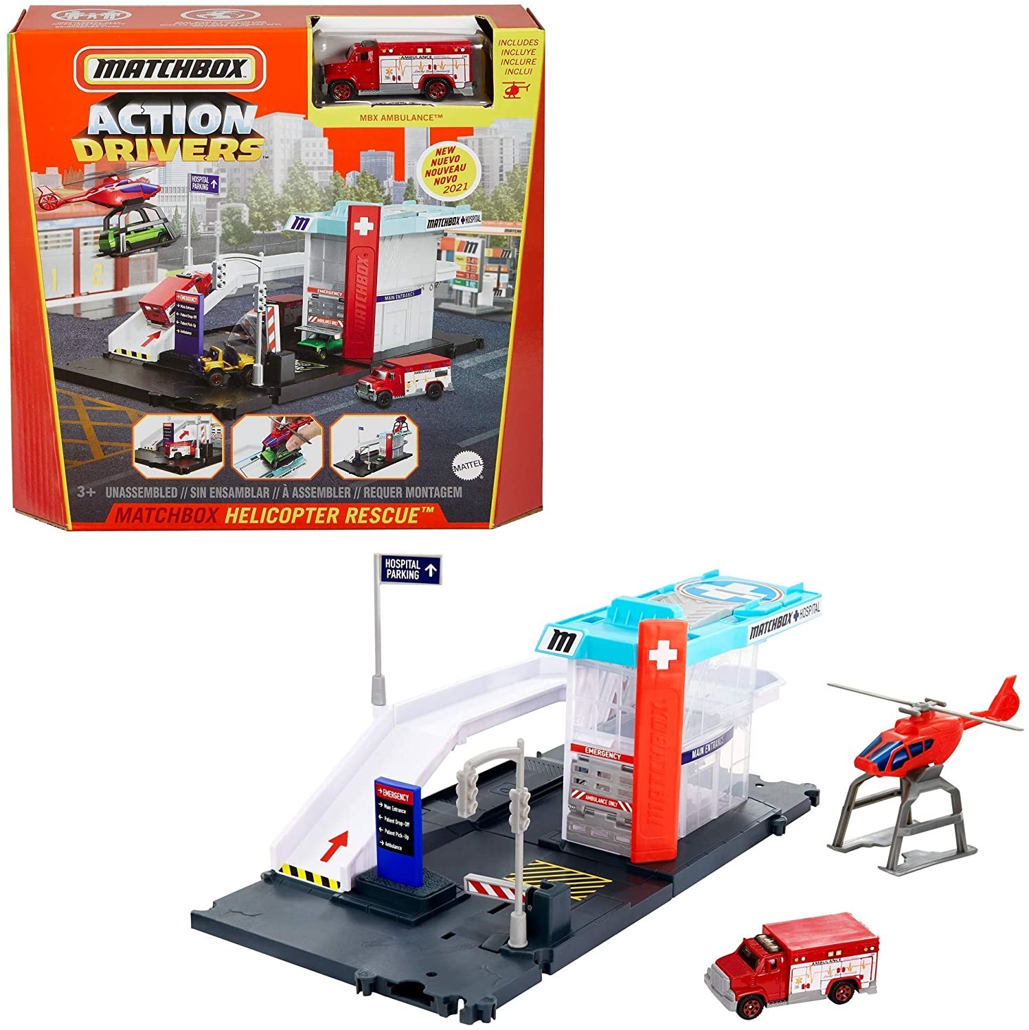 Matchbox Action Drivers Playset Centro di Salvataggio