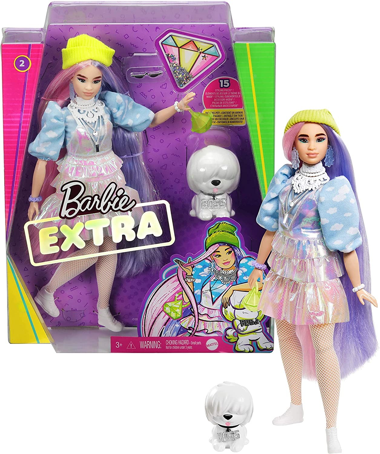 Barbie Extra Capelli Rosa e Viola