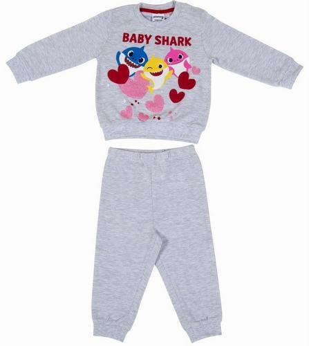 Pigiama-lungo-Baby-con-bottoni-sulla-spalla-Baby-Shark-Grigio