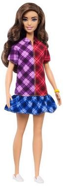 Barbie Fashionista capelli castani vestito tartan