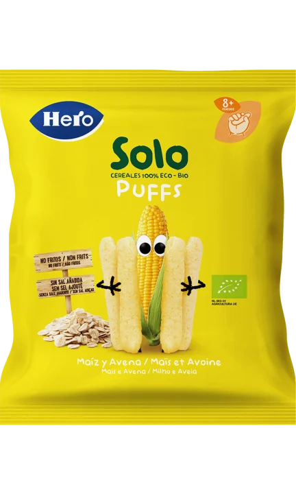 Snacks Puffs Avena e Mais Biologici - Hero Bio