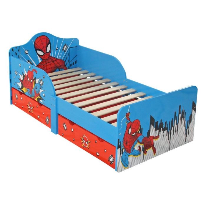 Lettino Spiderman con Cassetti in Legno Marvel