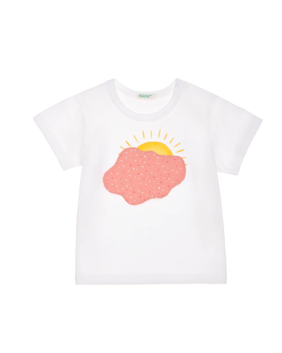 T-shirt Neonata con Stampa e Patch