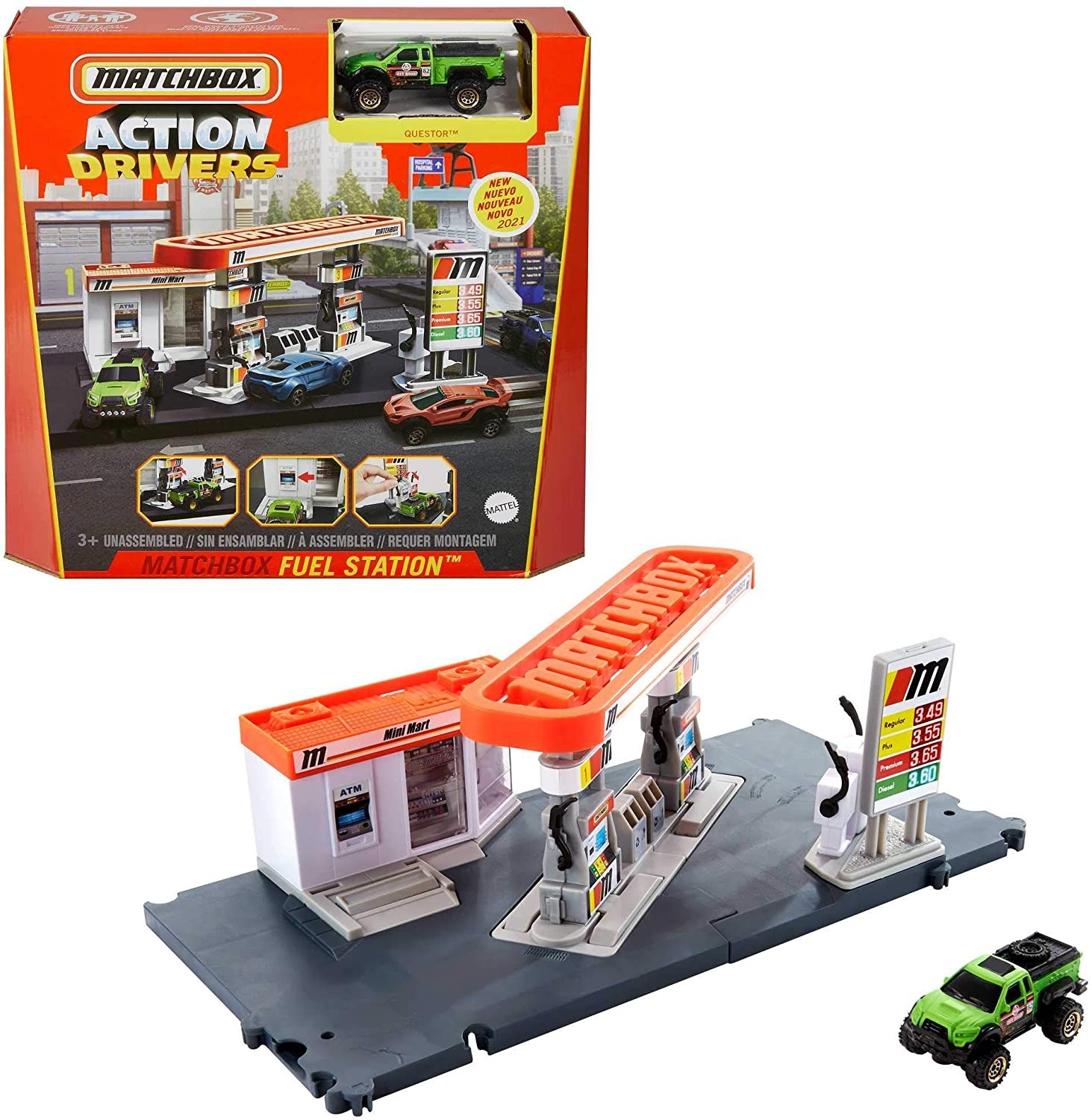 Matchbox Action Drivers Playset Stazione di Servizio  Mattel