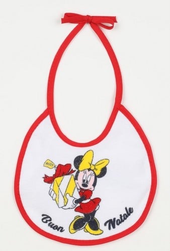 Bavaglino Neonata Minnie Buon Natale