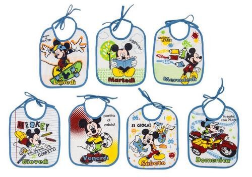 Set 7 Bavaglini della Settimana Mickey Mouse