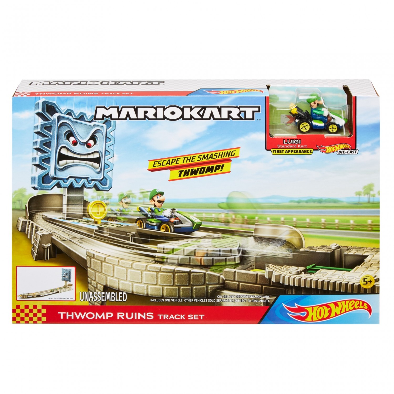 Hot Wheels Mario Kart - Set Pista Rovine di Thwomp