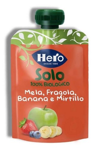 Frutta Frullata Biologica - Mela Fragola Banana e Mirtillo