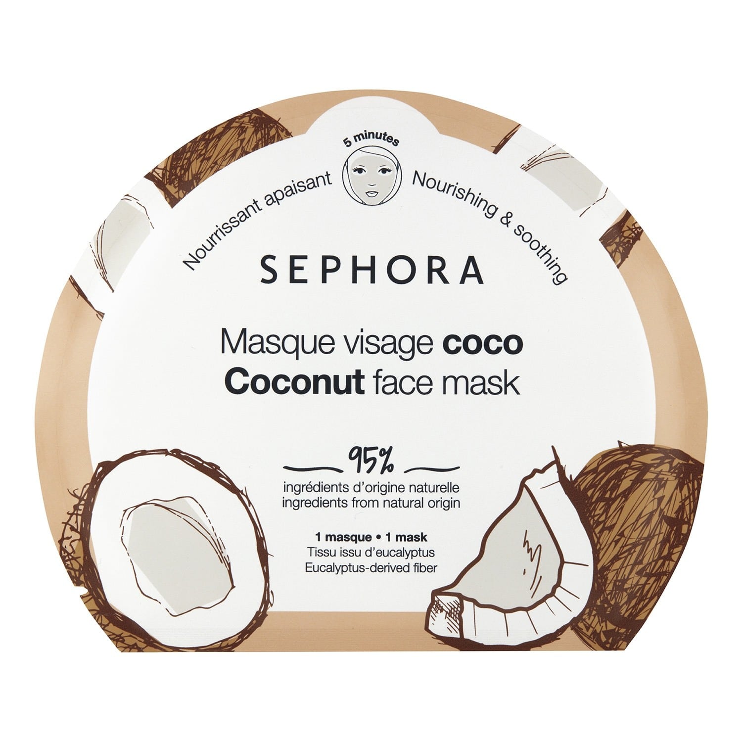 maschera viso tessuto cocco