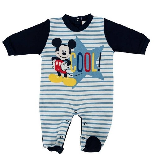 Tutina in Jersey di Cotone Mickey Mouse Righe