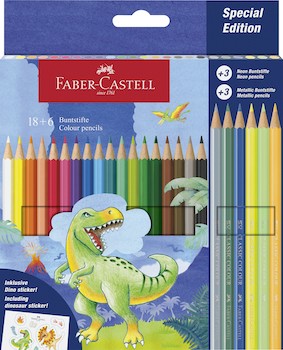 Matite Colorate Classic Dinosauro 18+6-Faber Castell
