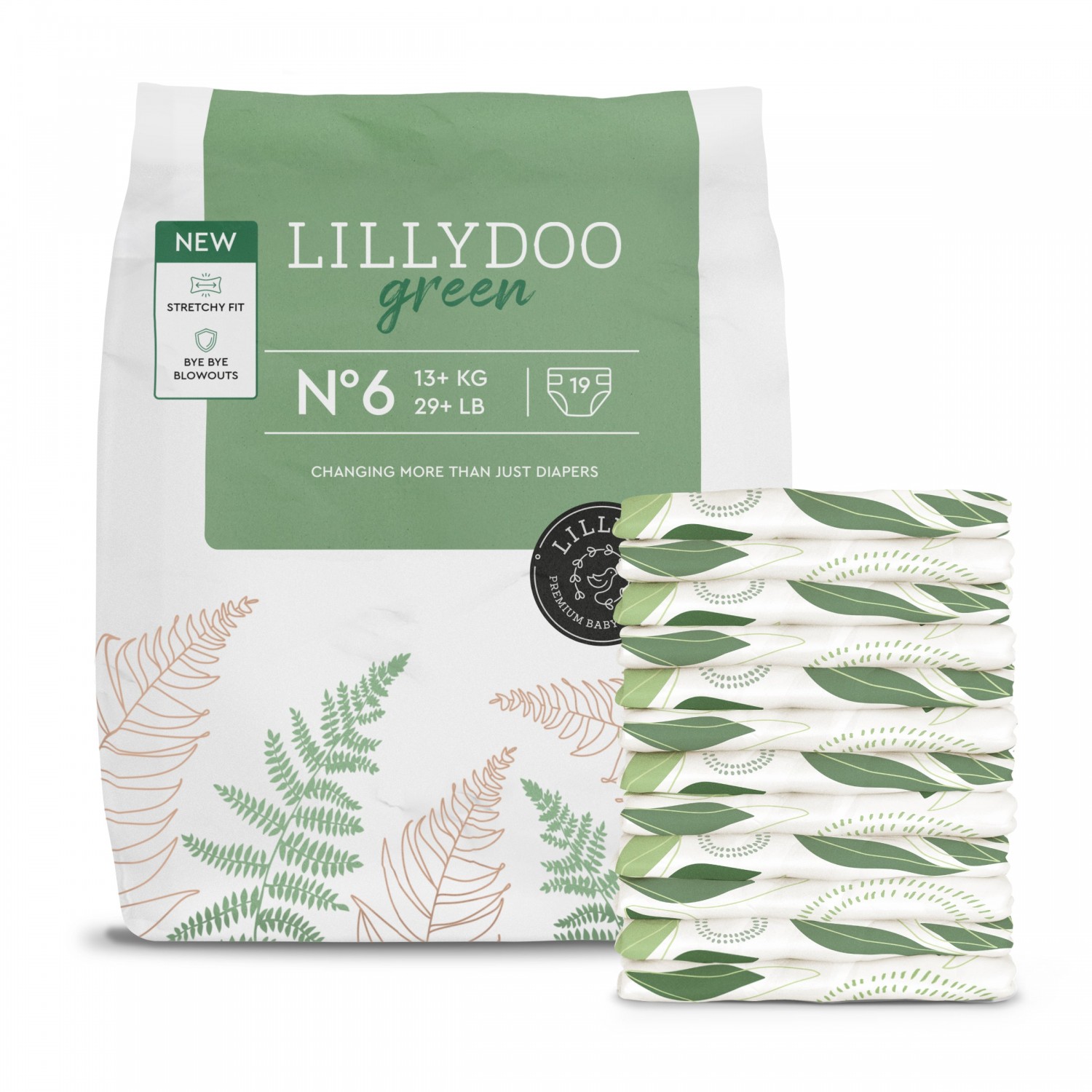 Pannolini Lillydoo Green Taglia 6 (kg 13+) Pannolini Lillydoo Green Taglia 6 (kg 13+)