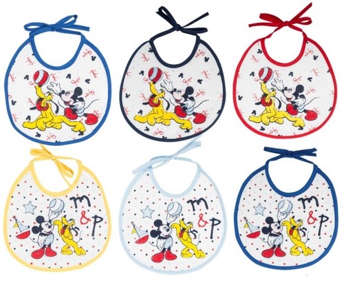 Set 6 Bavaglini Mickey Mouse con Laccio