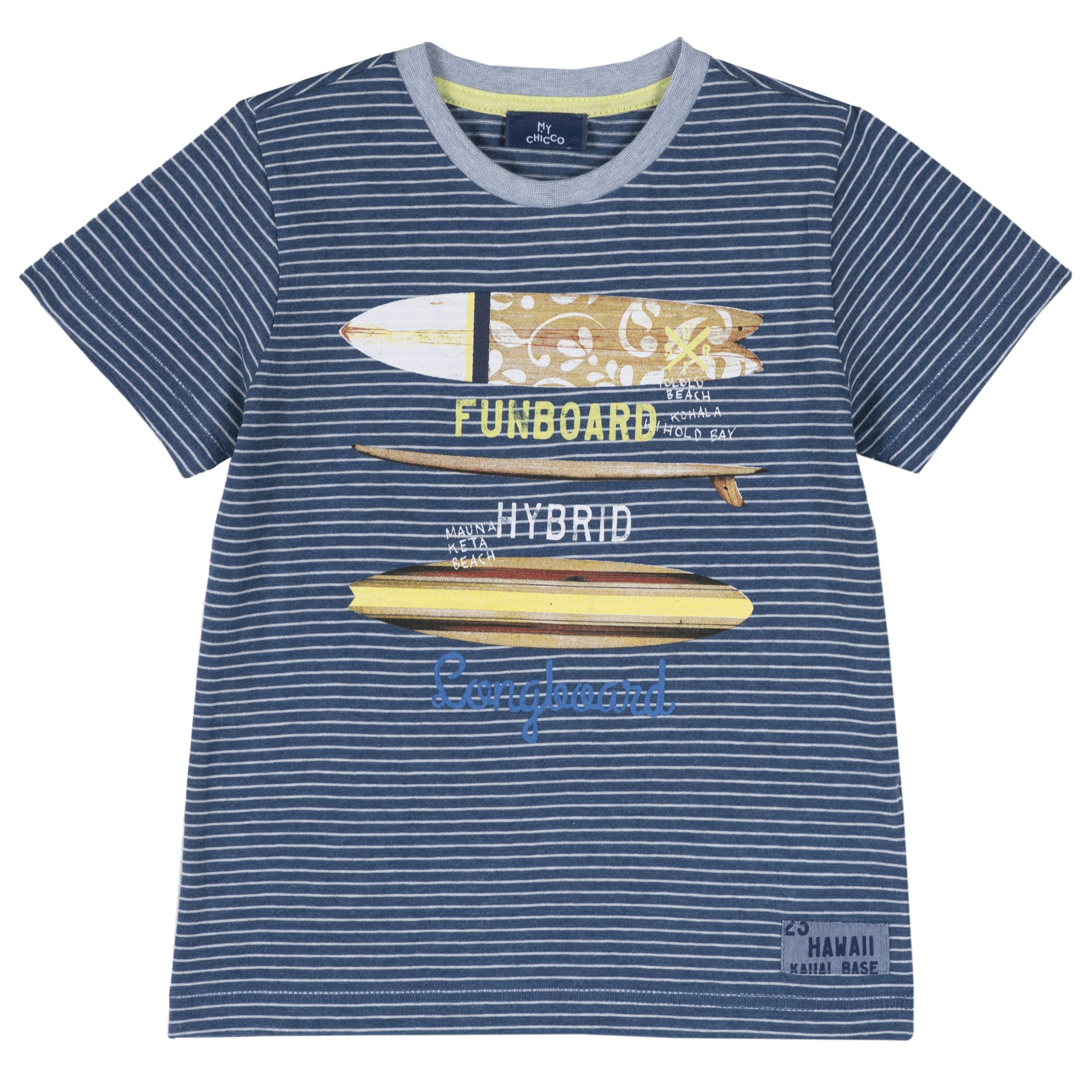 T-shirt Fantasia a Righe e Tavole da Surf