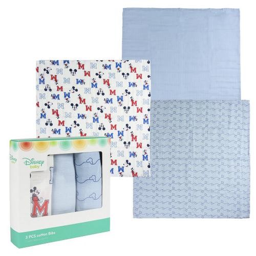 Set-di-3-mussole-in-cotone-Mickey-Mouse
