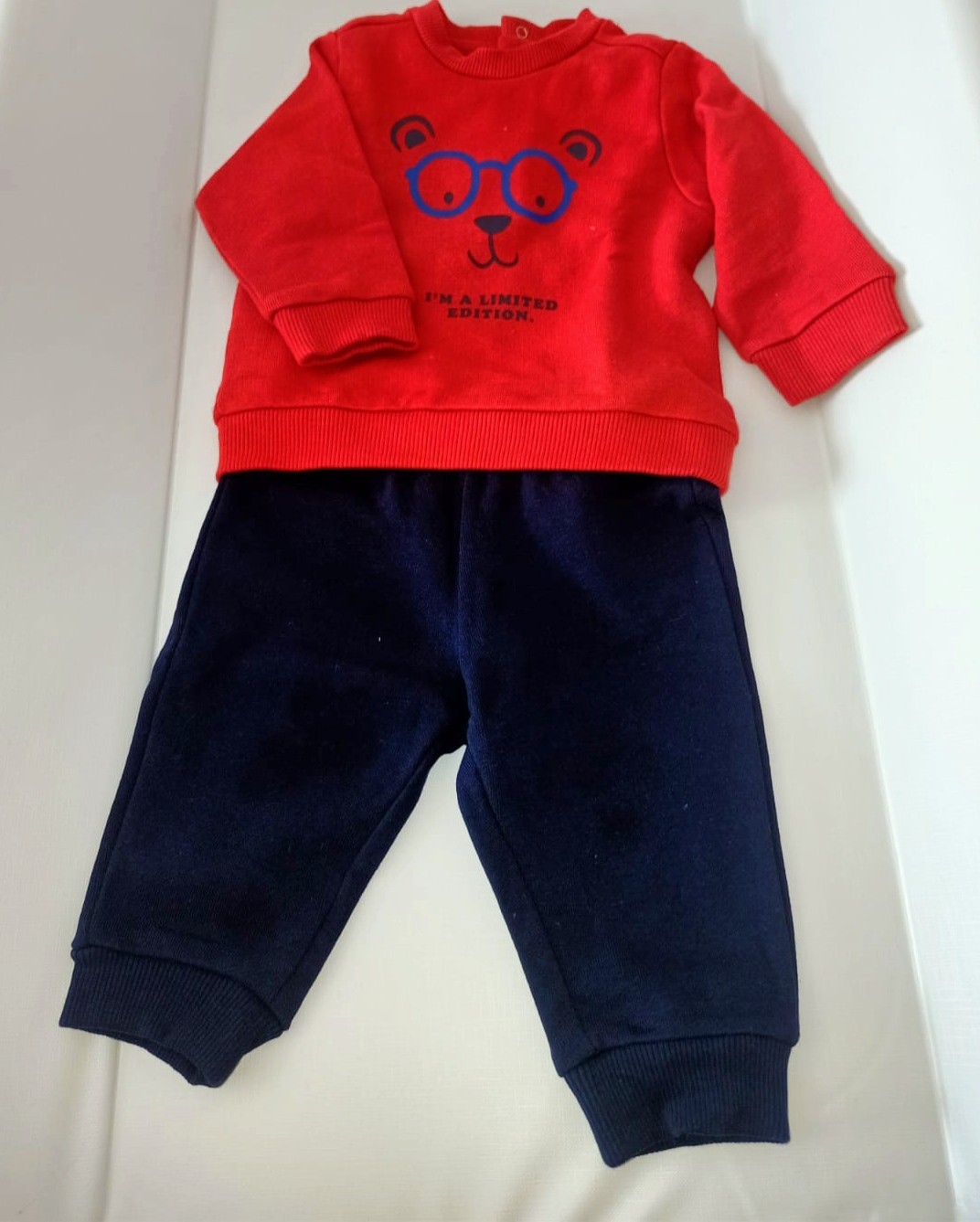 Jogging Set in Felpa con Stampa Orso