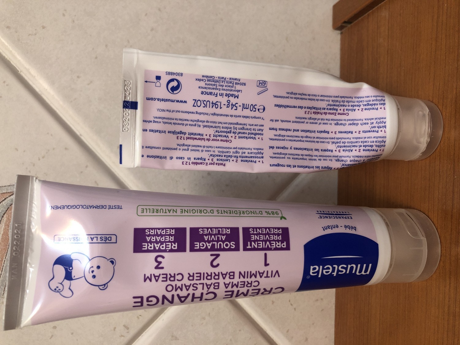 Mustela crema cambio