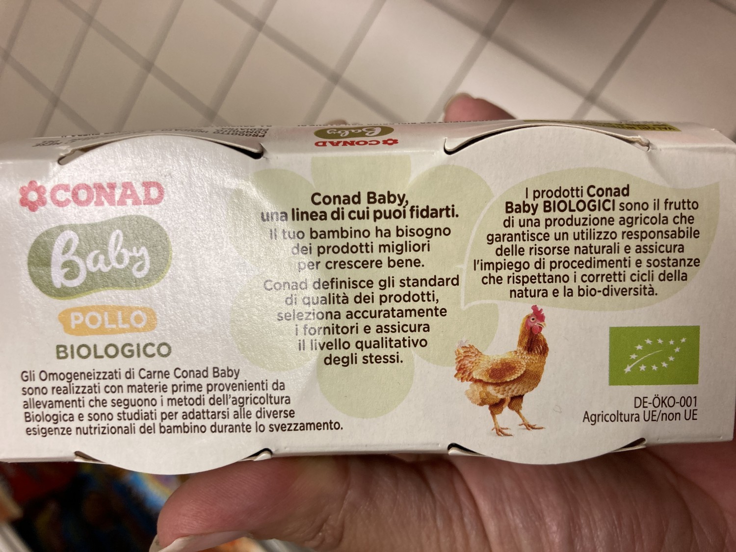 Omogenizzati bio di pollo conad