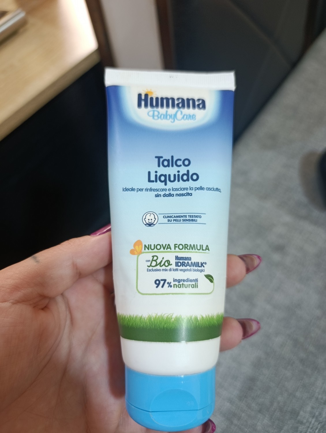 Talco liquido humana
