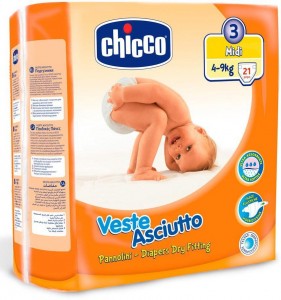 Pannolini Veste Asciutto Taglia 3 Midi (4-9 kg)