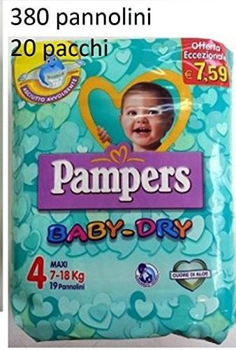 Pannolini Baby Dry Taglia 4 Maxi (7-18 kg) - Multipack da 380 Pannolini 20