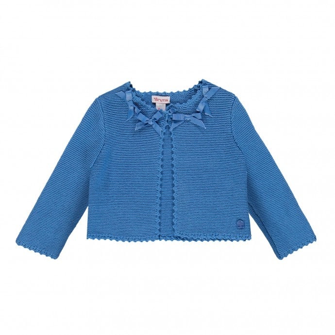 Mini Cardigan Tricot con Fiocchi