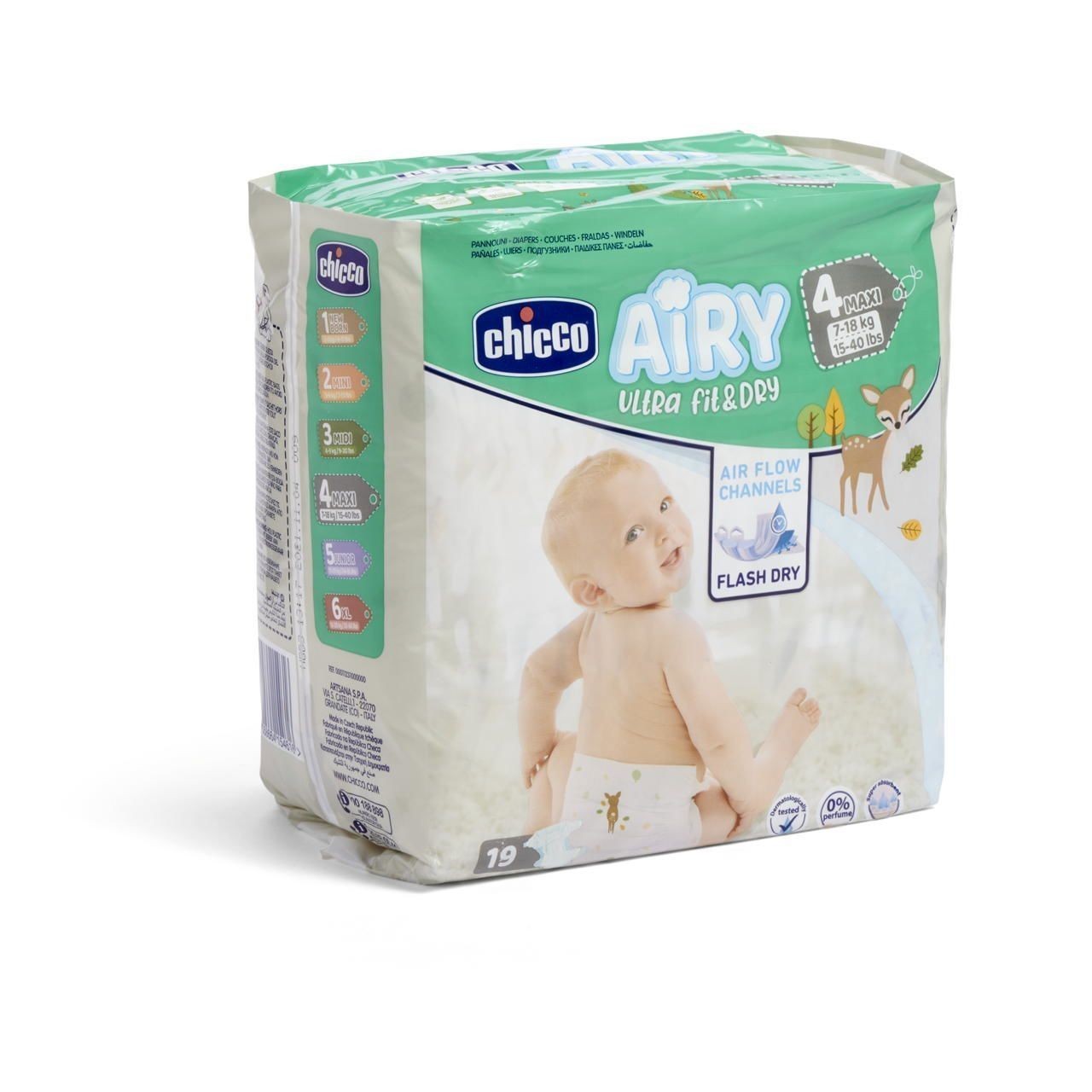 Pannolini Airy Ultra Fit&Dry Taglia 4 Maxi (7-18 kg)