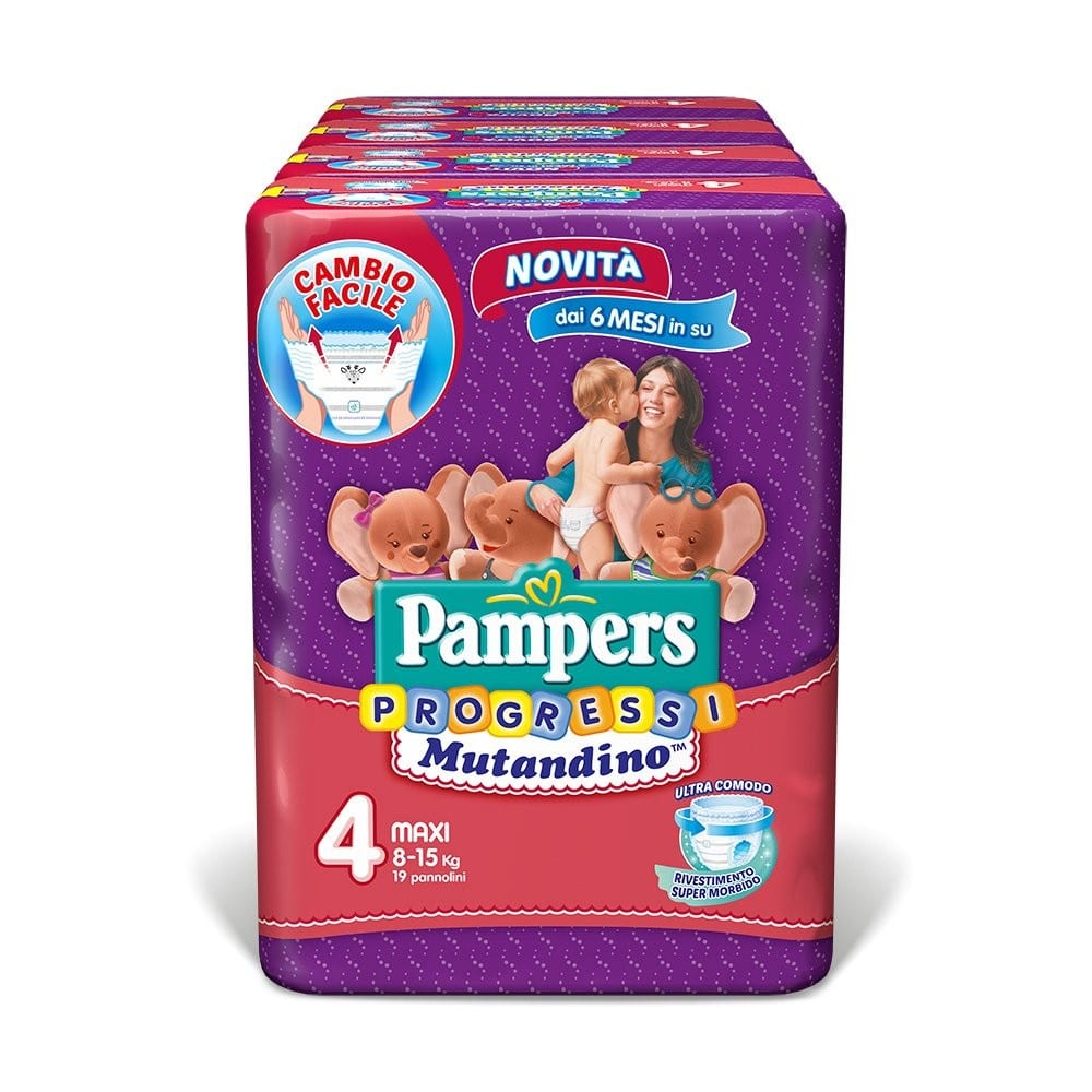 Pannolini Mutandino Progressi Taglia 4 Maxi (8-15 kg) Pampers