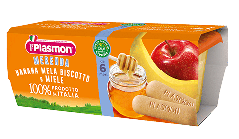 Merenda Banana Mela Biscotto e Miele