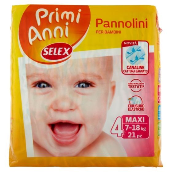 Pannolini Selex Primi Anni Taglia Maxi (7-18 kg)