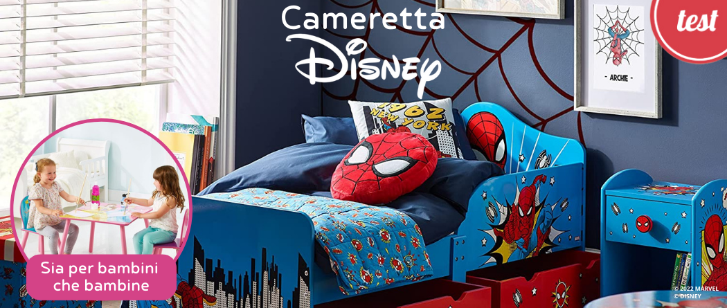 Cameretta Disney con Letto, Comodino, Tavolino e 2 Sedie - MammacheTest